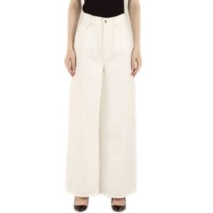 Etica NWT Women's Stanton Relaxed Wide Leg Natural‎ White Cream Button Fly Jeans